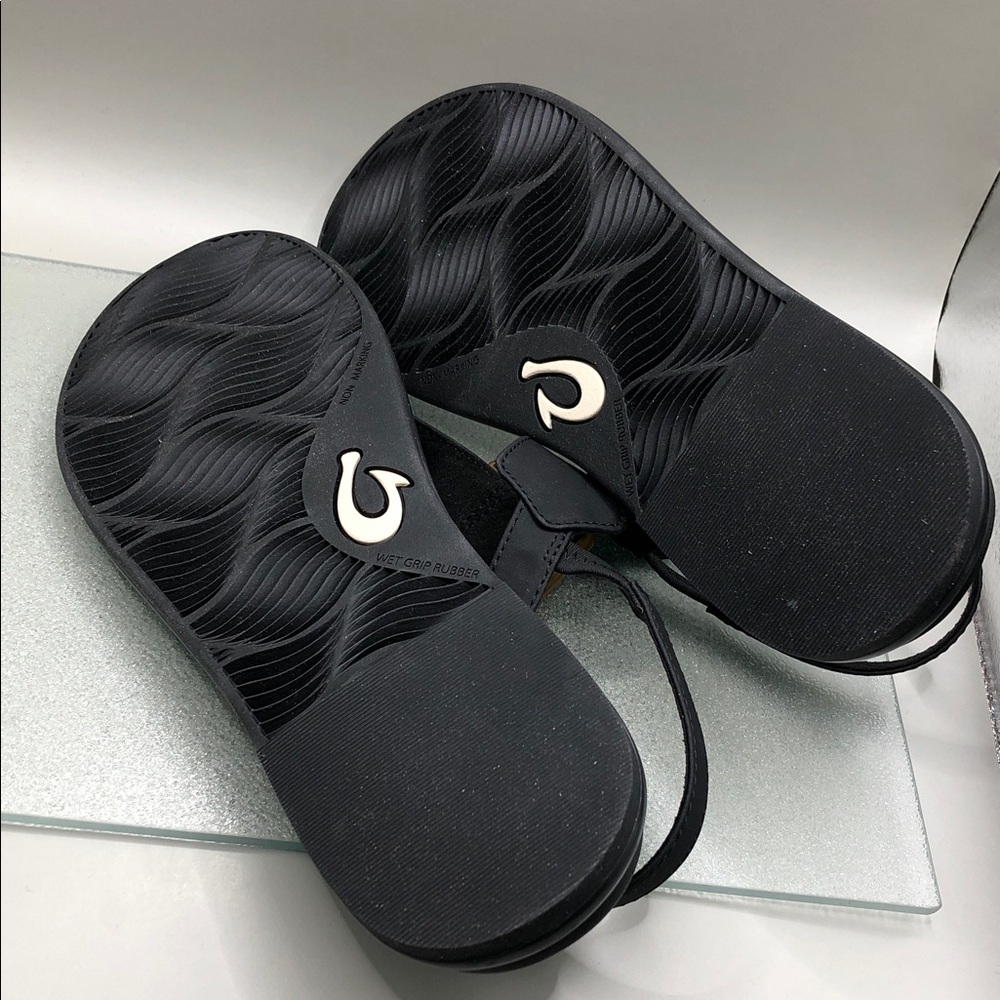 OluKai La‘i T–Bar Women’s Strappy Thong Beach Sandals Flats sz 7 NEW Black - Picture 8 of 10